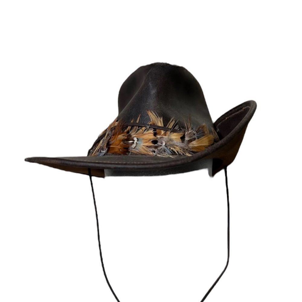 Henschel Mountaineer‎ Brown Leather USA Made Hat Medium